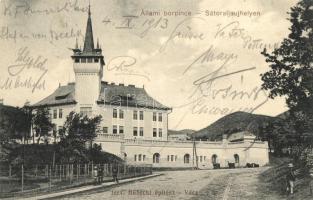 Sátoraljaújhely, Állami borpince (tervezte: Hübschl építész), hátoldalon borkínálat