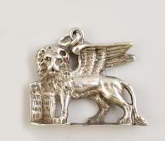 Ezüst(Ag) velencei Szt. Márk oroszlán függő, jelzett, 2,6×2,5 cm, nettó: 5,6 g