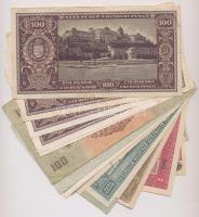 Vegyes: 21db-os magyar bankjegy tétel a korona, pengő és forint időszakból T:II-,III