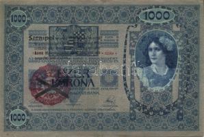 1902. 1000K "Stempel wurde..." fny-sal + piros "Magyaroroszág" körbélyegző Andráskereszttel T:II