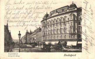 Budapest XIII. Lipót körút, Café Vígszínház kávéház, Sturm József Pilseni Sörcsarnoka, Gyógyszertár, villamos, kerékpár, üzletek (EK)