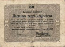 1848-1849. 30kr (3x) + 2Ft + 5Ft vörösbarna, vessző + vessző román nyelvű variáns összesen 5db T:II,...