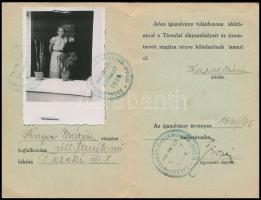 1944 Halász-igazolvány, fényképpel, Balassagyarmat-Rárosmulyadi Ipolyi Halászati Társulat