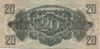 1944. "V.H." 1P T:III + 20P (2x) erősen lecsúszott elő- és hátlapi nyomatok T:II + 1000P T...