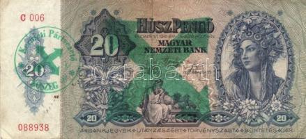 1932-1941. 10P, 20P, 50P, 100P zöld nyilaskeresztes fny-sal + 10P, 20P, 50P, 100P zöld "Kerület...