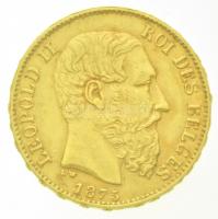 Belgium 1875. 20Fr Au II. Lipót (6,46g/0.900) T:2 Belgium 1875. 20 Francs Au Leopold II (6,46g/0.900) C:XF Krause KM#37