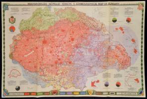 Dr. Kogutowicz Károly:Magyarország néprajzi térképe, az 1927-es térkép modern reprintje, 56x84 cm.