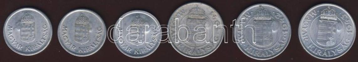 1941-44. 1P (3x) + 2P (3x) "Koronás-címeres" ellenjeggyel T:2/3,3