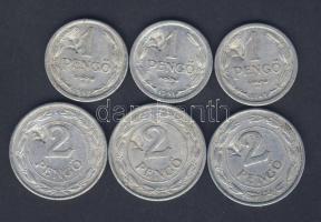 1941-42. 1P (3x) + 2P (3x) "sarló-kalapács" ellenjeggyel T:2/3,3