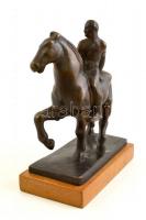 Medgyessy Ferenc (1881-1958): Kis lovas. Bronz, fa talapzaton, jelzett, m: 22 cm 19×8,5 cm