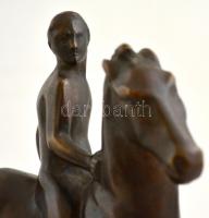 Medgyessy Ferenc (1881-1958): Kis lovas. Bronz, fa talapzaton, jelzett, m: 22 cm 19×8,5 cm