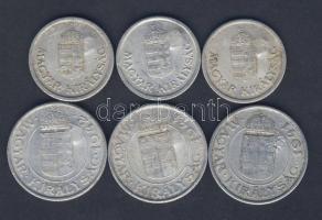 1941-42. 1P (3x) + 2P (3x) "sarló-kalapács" ellenjeggyel T:2/3,3