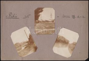 1922 Békés 3 db városképes fotó kartonlapon a fotók 6x9 cm