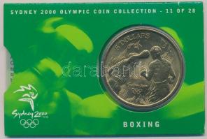 Ausztrália 2000. 5$ Olimpiai érmegyűjtemény - Ökölvívás a sorozat 11. számú darabja, eredeti tokban T:1  Australia 2000. 5 Dollars Olympic Coin Collection - Boxing No.11 of the set, in original case C:UNC
