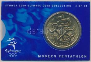 Ausztrália 2000. 5$ Olimpiai érmegyűjtemény - Modern öttusa a sorozat 3. számú darabja, eredeti tokban T:1  Australia 2000. 5 Dollars Olympic Coin Collection - Modern Penthatlon No. 3 of the set, in original case C:UNC