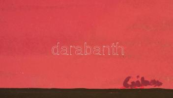 Czibor Ildikó (1969- ): Sárkányszem. Olaj, farost, üvegezett keretben, 29×40 cm