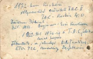 1932 Kisbér, Pályaavató mérkőzés, T.A.C.-Kisbér labdarúgó mérkőzés / football match, photo (EK)