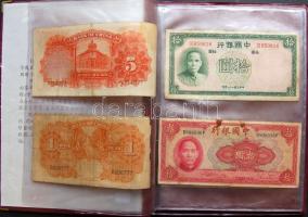 Kína régi bankjegyek, 20db kereskedői csomagolásban, vegyes tartásban