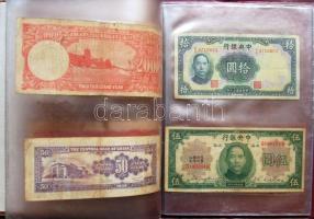 Kína régi bankjegyek, 20db kereskedői csomagolásban, vegyes tartásban