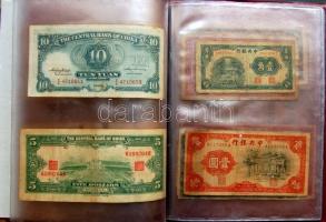 Kína régi bankjegyek, 20db kereskedői csomagolásban, vegyes tartásban