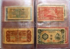 Kína régi bankjegyek, 20db kereskedői csomagolásban, vegyes tartásban