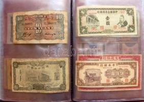 Kína régi bankjegyek, 20db kereskedői csomagolásban, vegyes tartásban