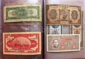 Kína régi bankjegyek, 20db kereskedői csomagolásban, vegyes tartásban