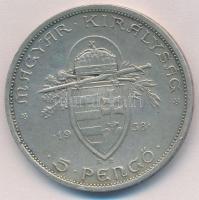 1938. 5P Ag "Szent István" T:2,2- ph.
Adamo P8.1