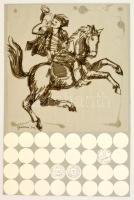 Gácsi jelzéssel:Kürtöt fújó lovas. Filc, pauszpapír, 25×25 cm