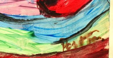 PcsVm jelzéssel: Arc. Vegyes technika, papír, 29×21 cm