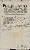1824 Benyovszky János(1756-1827) püspök és Rudnyánszky József (1788-1859) püspök aláírása Rudnay Sándor esztergomi érsek fejléces szárazpecsétes hivatalos okmányán