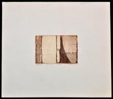 Koronczi Endre (1968-): Hosszú. Rézkarc, papír, jelzett, 6×9 cm