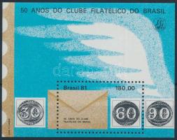 50 éves a brazil bélyeggyűjtő klub blokk, 50 years Philatelic Club Rio block