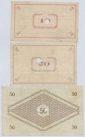 Pápa 1919. május 8. "Pápai csekk" 10K + 20K + 50K mind lyukasztással érvénytelenítve és ov...
