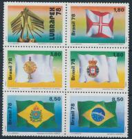50 éves a brazil bélyeggyűjtő klub sor 6-os tömbben, Brazilian stamp collecting club set block of 6
