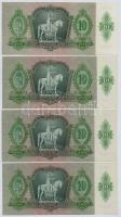1932. 50P (2x) egyugrásos sorszámkövetők + 1936. 10P (4x) közte sorszámkövető pár T:I,I-