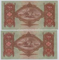 1932. 50P (2x) egyugrásos sorszámkövetők + 1936. 10P (4x) közte sorszámkövető pár T:I,I-