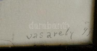 Vasarely jelzéssel: Kompozíció. Vegyes technika, papír, üvegezett keretben, 33×33 cm