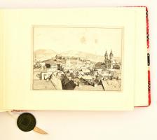 Heves megyei épületek. 9 db rézkarc, jelzett, albumban, 9,5×13 cm