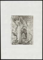 10 db kortárs rézkarc különböző művészektől, jelzettek, különböző méretben