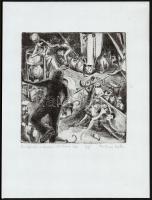 10 db kortárs rézkarc különböző művészektől, jelzettek, különböző méretben