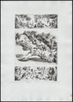 10 db kortárs rézkarc különböző művészektől, jelzettek, különböző méretben