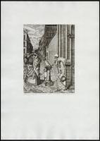 10 db kortárs rézkarc különböző művészektől, jelzettek, különböző méretben