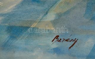 Berény jelzéssel: Szódás csendélet. Akvarell, papír, üvegezett keretben, 40×50 cm