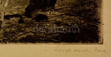 Olvashatatlan jelzéssel: Kisborjúk. Rézkarc, papír, 23×33 cm