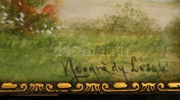 Neogrády jelzéssel: Eső után. Vegyes technika, karton, üvegezett keretben, 33×24 cm