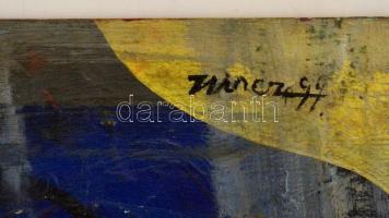 Hincz jelzéssel: Kompozíció. Olaj, karton, 79×38 cm