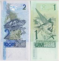 Brazília 1997- 1R + 2001- 2R T:I
Brazil 1997- 1 Real + 2001- 2 Reais C:UNC
Krause 243a, 249