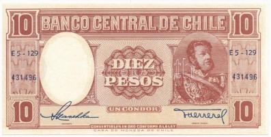 Chile 1947-1958. 10P (=1C) T:I Chile 1947-1958. 10 Pesos (=1 Condor) C:UNC Krause 111