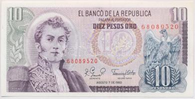 Kolumbia 1980. 10P T:I Colombia 1980. 10 Pesos C:UNC Krause 407